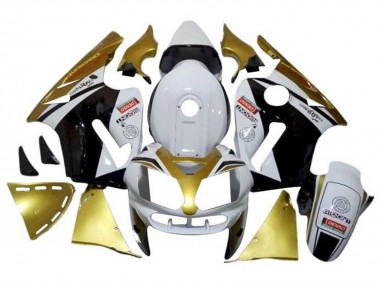 2000-2001 Kawasaki ZX12R Motorcycle Fairings - White Gold Black UK