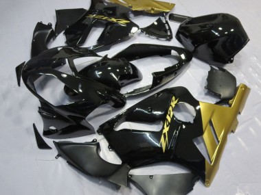2002-2006 Kawasaki ZX12R Motorcycle Fairings - Glossy Black Gold UK