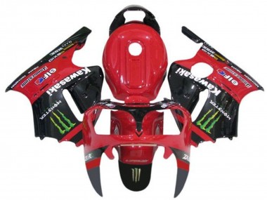 2002-2006 Kawasaki ZX12R Motorcycle Fairings - Red Black Green Elf Monster UK