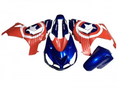 2006-2011 Kawasaki ZX14R ZZR1400 Motorcycle Fairings - Blue Red White Star Captain America UK