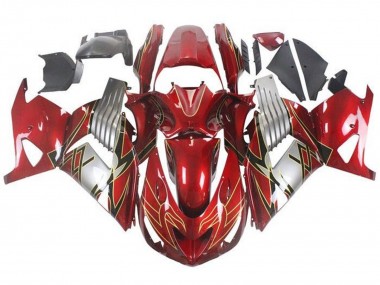 2006-2011 Kawasaki ZX14R ZZR1400 Motorcycle Fairings - Red Silver Black Gold UK