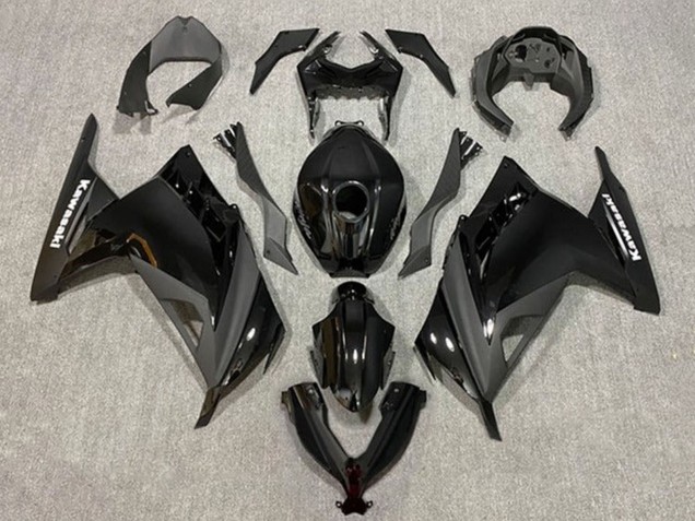 2013-2024 Kawasaki EX300 Motorcycle Fairings - Glossy Black Matte Black UK