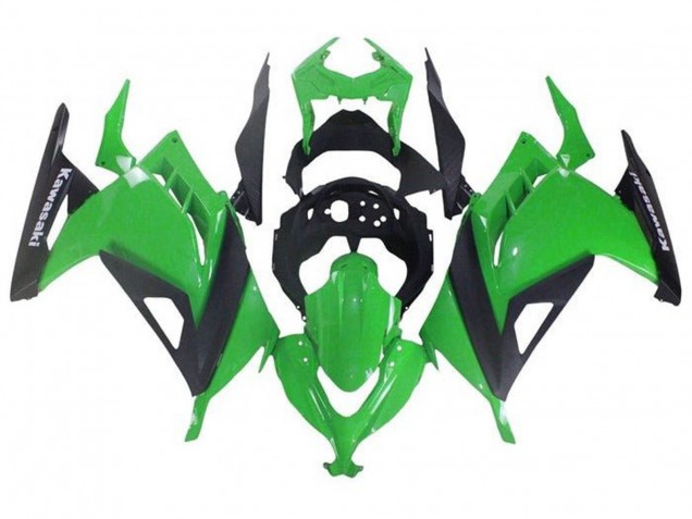 2013-2024 Kawasaki EX300 Motorcycle Fairings - Green Black UK
