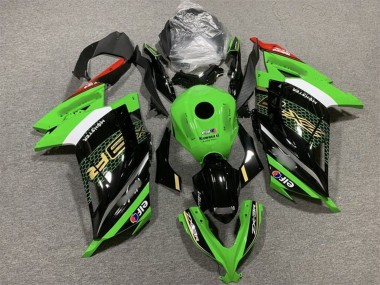 2013-2024 Kawasaki EX300 Motorcycle Fairings - Green White Black Red Elf UK