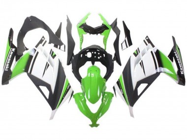 2013-2024 Kawasaki EX300 Motorcycle Fairings - Green White Black Matte Black UK