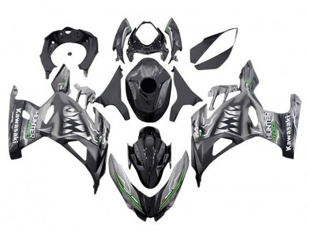 2018-2024 Kawasaki Ninja 400 Motorcycle Fairings - Nardo Grey Black Shark UK