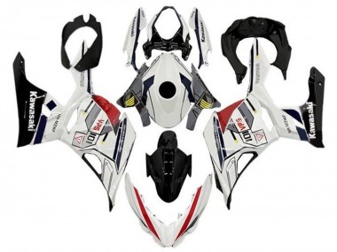 2018-2024 Kawasaki Ninja 400 Motorcycle Fairings - White Grey Yellow Red Black Stripe UK