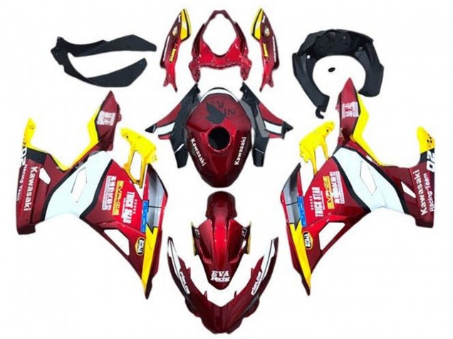 2018-2024 Kawasaki Ninja 400 Motorcycle Fairings - Red Yellow White Blue Eva Racing UK