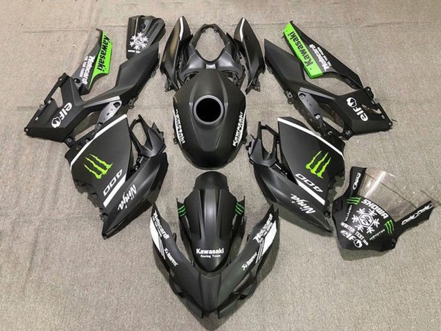 2018-2024 Kawasaki Ninja 400 Motorcycle Fairings - Matte Black White Green Monster Snow UK