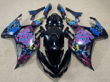 2018-2024 Kawasaki Ninja 400 Motorcycle Fairings - Black Blue Jinx UK
