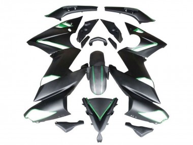 2009-2011 Kawasaki Ninja 650 EX650 Motorcycle Fairings - Matte Black Green Stripe UK
