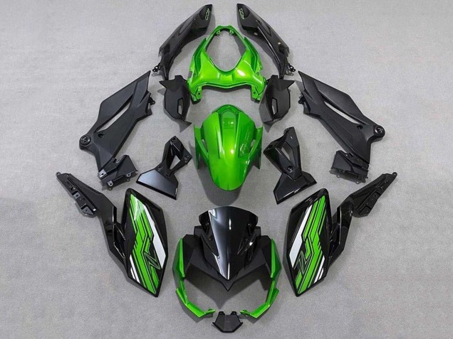 2018-2024 Kawasaki Z400 Motorcycle Fairings - Green White Black UK