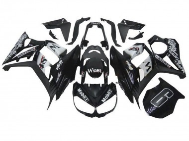 2010-2016 Kawasaki Z1000SX Motorcycle Fairings - Glossy Black White Mobil West UK