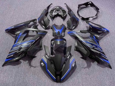 2019-2022 BMW S1000RR Motorcycle Fairings - Matte Black Blue White Stripe UK