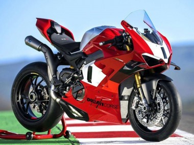 2022-2024 Ducati Panigale V4 V4S Motorcycle Fairings - Silver White Red Corse UK