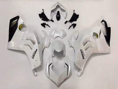 2020-2021 Ducati Panigale V4 V4S Motorcycle Fairing - Pearl White Glossy Black UK