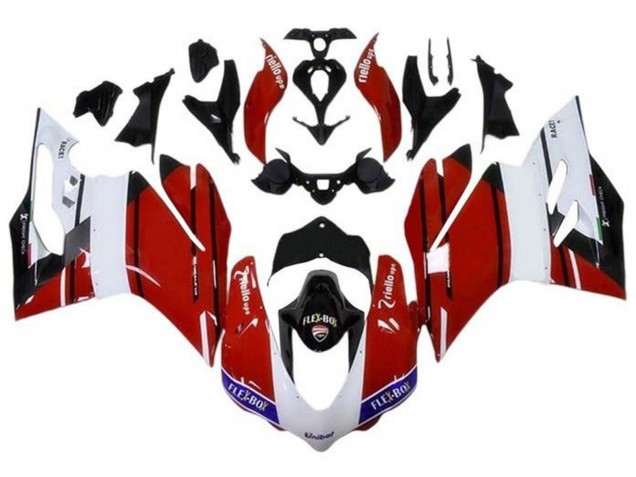 2015-2020 Ducati 959/1299 Motorcycle Fairings - White Red Blue Glossy Black Unibat Flex-Box UK