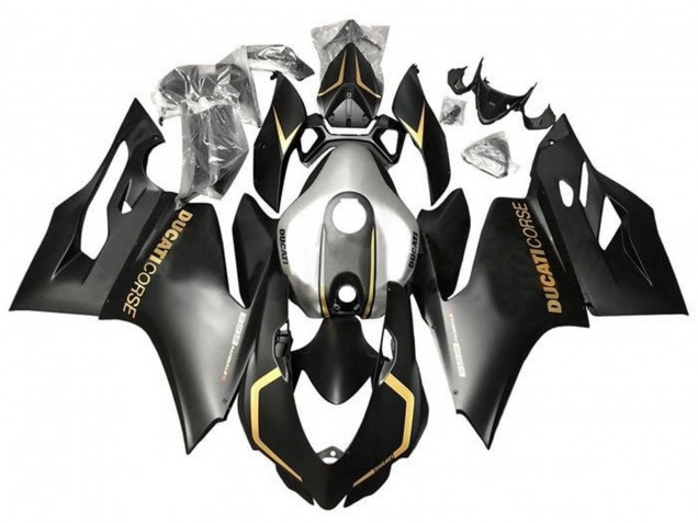 2011-2014 Ducati Panigale 899 Motorcycle Fairings - Matte Black Gold Silver Corse UK