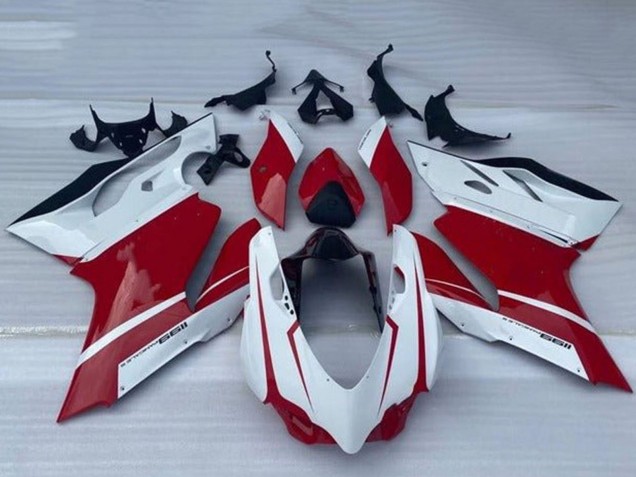 2011-2014 Ducati Panigale 1199 Motorcycle Fairing - White Red Glossy Black UK