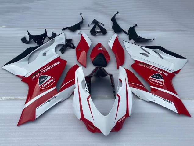 2011-2014 Ducati Panigale 1199 Motorcycle Fairings - White Red Glossy Black UK