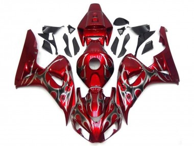 2006-2007 Honda CBR1000RR Motorcycle Fairings - Red Silver Tribal UK