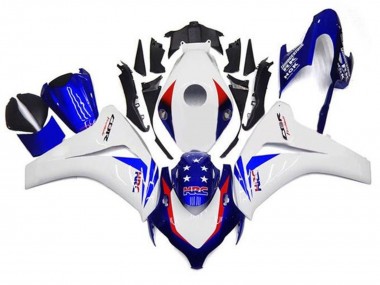 2008-2011 Honda CBR1000RR Motorcycle Fairings - White Red Blue Star HRC UK