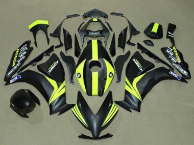 2012-2016 Honda CBR1000RR Motorcycle Fairings - Matte Black Yellow Stripe UK