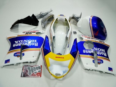 1996-2007 Honda CBR1100XX Blackbird Motorcycle Fairings - White Blue Yellow Rothmans UK