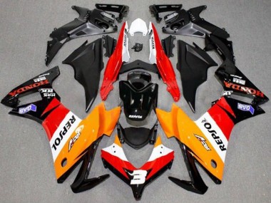 2013-2015 Honda CBR500R Motorcycle Fairings - Orange White Red Glossy Black Repsol UK