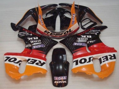1996-1997 Honda CBR900RR 893 Motorcycle Fairings - Orange White Red Glossy Black Repsol UK