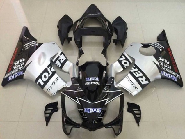 2001-2003 Honda CBR600 F4i Motorcycle Fairings - Silver Glossy Black Repsol UK