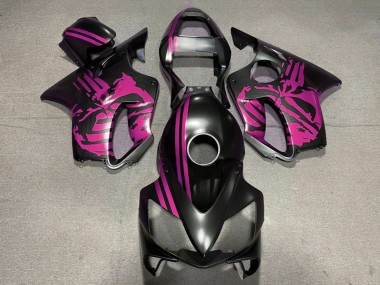 2001-2003 Honda CBR600 F4i Motorcycle Fairings - Pink Matte Black Skull UK