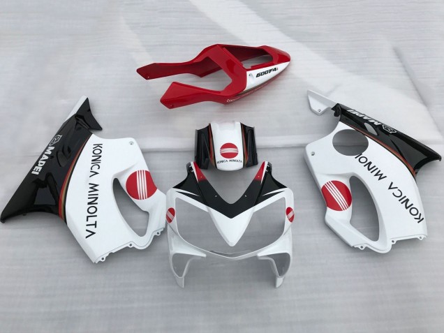 2001-2003 Honda CBR600 F4i Motorcycle Fairings - White Red Glossy Black Konica Minolta UK