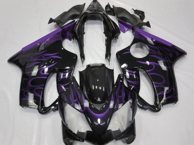 2004-2007 Honda CBR600 F4i Motorcycle Fairings - Glossy Black Purple Flame UK