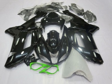2007-2008 Kawasaki ZX6R Motorcycle Fairings - Glossy Black Neon Green UK
