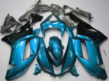 2007-2008 Kawasaki ZX6R Motorcycle Fairings - Light Blue Black UK