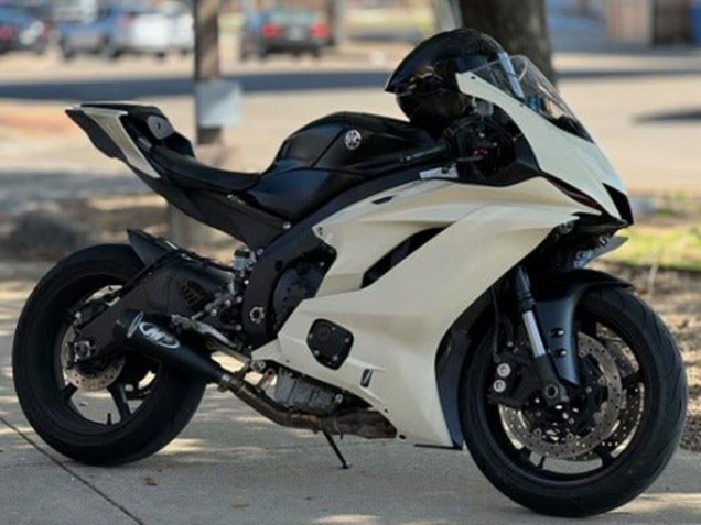 2013-2018 Kawasaki ZX6R Motorcycle Fairings - Cream White Matte Black UK