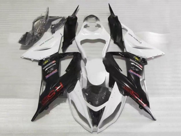 2013-2018 Kawasaki ZX6R Motorcycle Fairings - White Black Red RSS UK
