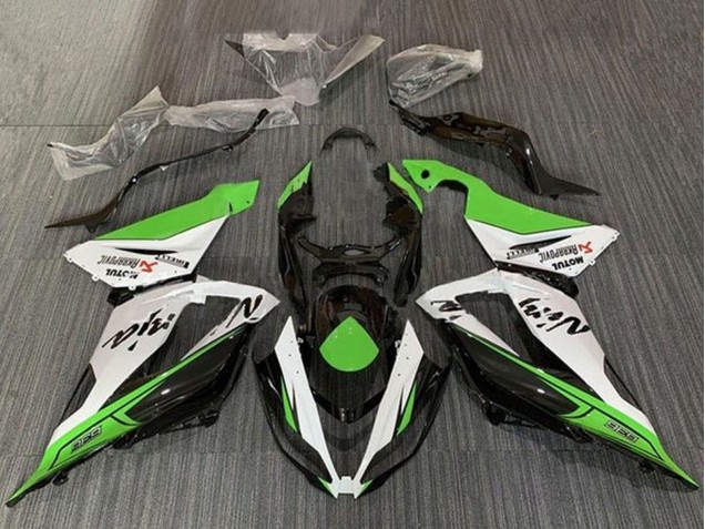 2013-2018 Kawasaki ZX6R Motorcycle Fairings - Green White Black UK