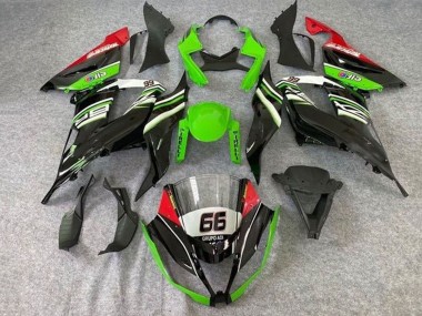 2013-2018 Kawasaki ZX6R Motorcycle Fairings - Green White Black Red Elf 66 UK
