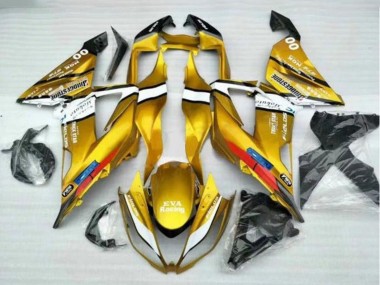 2013-2018 Kawasaki ZX6R Motorcycle Fairings - Gold White Black UK