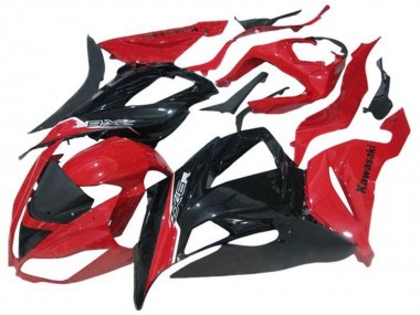 2013-2018 Kawasaki ZX6R Motorcycle Fairing - Red Glossy Black UK