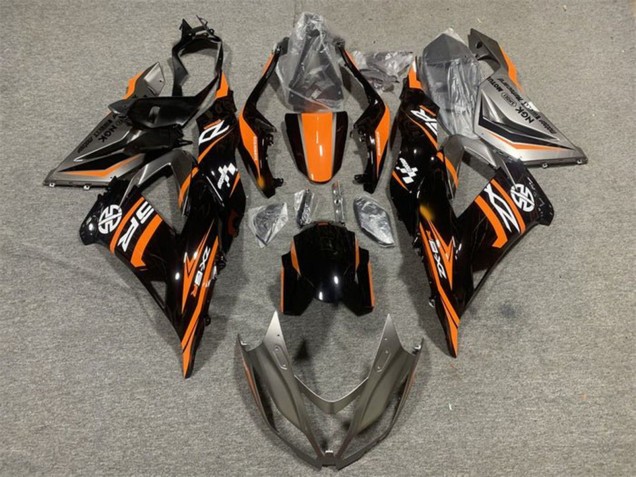 2013-2018 Kawasaki ZX6R Motorcycle Fairing - Orange Glossy Black UK
