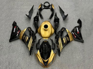 2013-2018 Kawasaki ZX6R Motorcycle Fairings - Gold Glossy Black UK