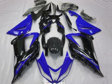 2013-2018 Kawasaki ZX6R Motorcycle Fairings - Blue Glossy Black UK