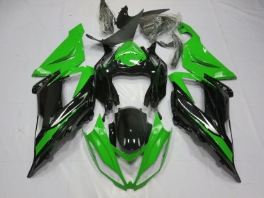 2013-2018 Kawasaki ZX6R Motorcycle Fairing - Green Glossy Black UK