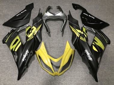 2013-2018 Kawasaki ZX6R Motorcycle Fairings - Matte Black Yellow UK