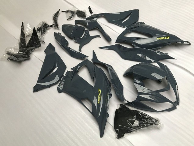 2013-2018 Kawasaki ZX6R Motorcycle Fairings - Dark Grey Yellow UK
