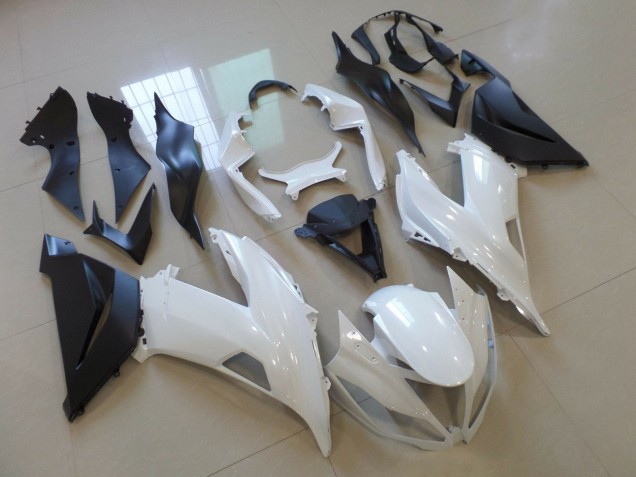 2013-2018 Kawasaki ZX6R Motorcycle Fairing - White Matte Black UK