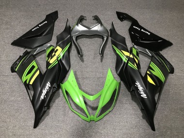 2013-2018 Kawasaki ZX6R Motorcycle Fairings - Matte Black Green Yellow UK